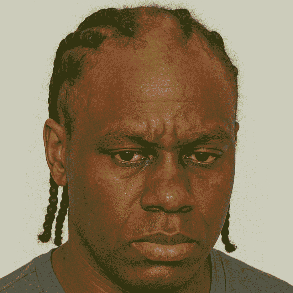 Black man wearing tight braids pulling tension on the hairline and corners Black man wearing tight braids pulling tension on the hairline and corners