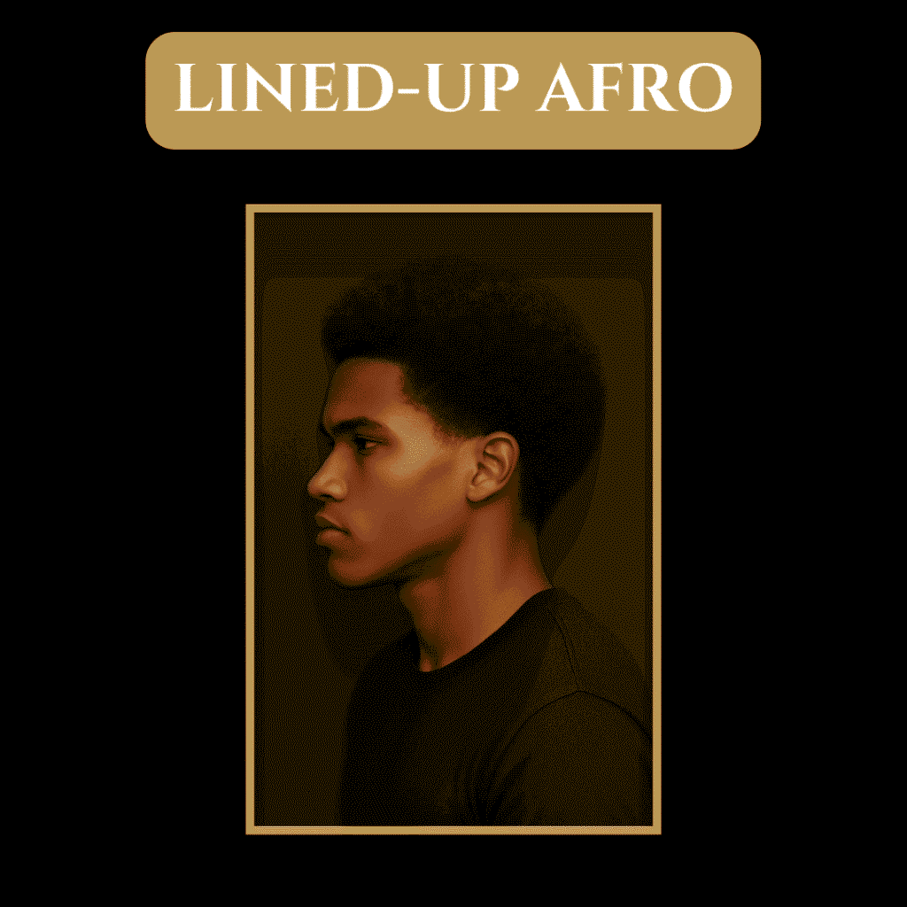 Black man with a neatly shaped and lined-up afro, suitable for professional or corporate settings Black man with a neatly shaped and lined-up afro, suitable for professional or corporate settings