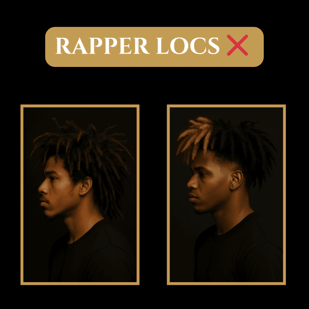 Black man with unkept, freeform “rapper-style” dreadlocks and dyed tips, an unprofessional hairstyle in corporate settings Black man with unkept, freeform “rapper-style” dreadlocks and dyed tips, an unprofessional hairstyle in corporate settings