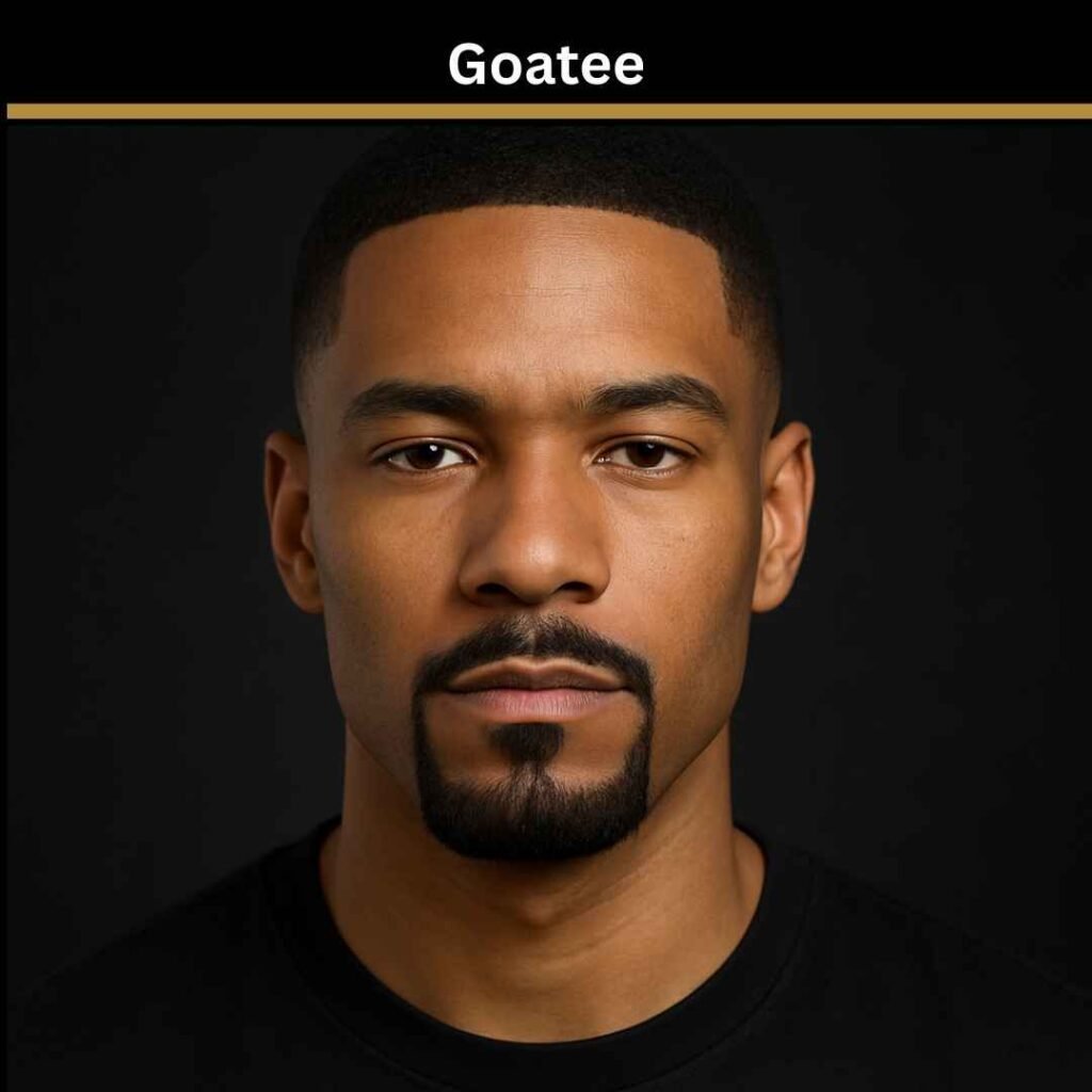 Black man with a sharp goatee and low fade haircut, showcasing a clean and professional beard style. Black man with a sharp goatee and low fade haircut, showcasing a clean and professional beard style.