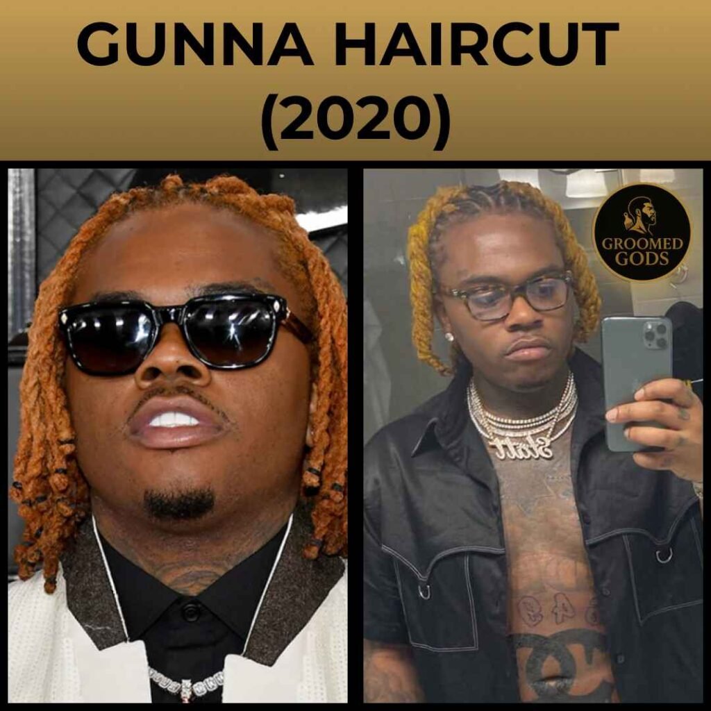 In 2020, Gunna wore dyed braided dreads.