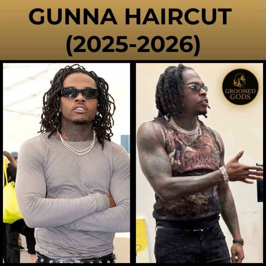 In 2025, Gunna’s rocking a two-strand twist-out and side-parted locked braids.