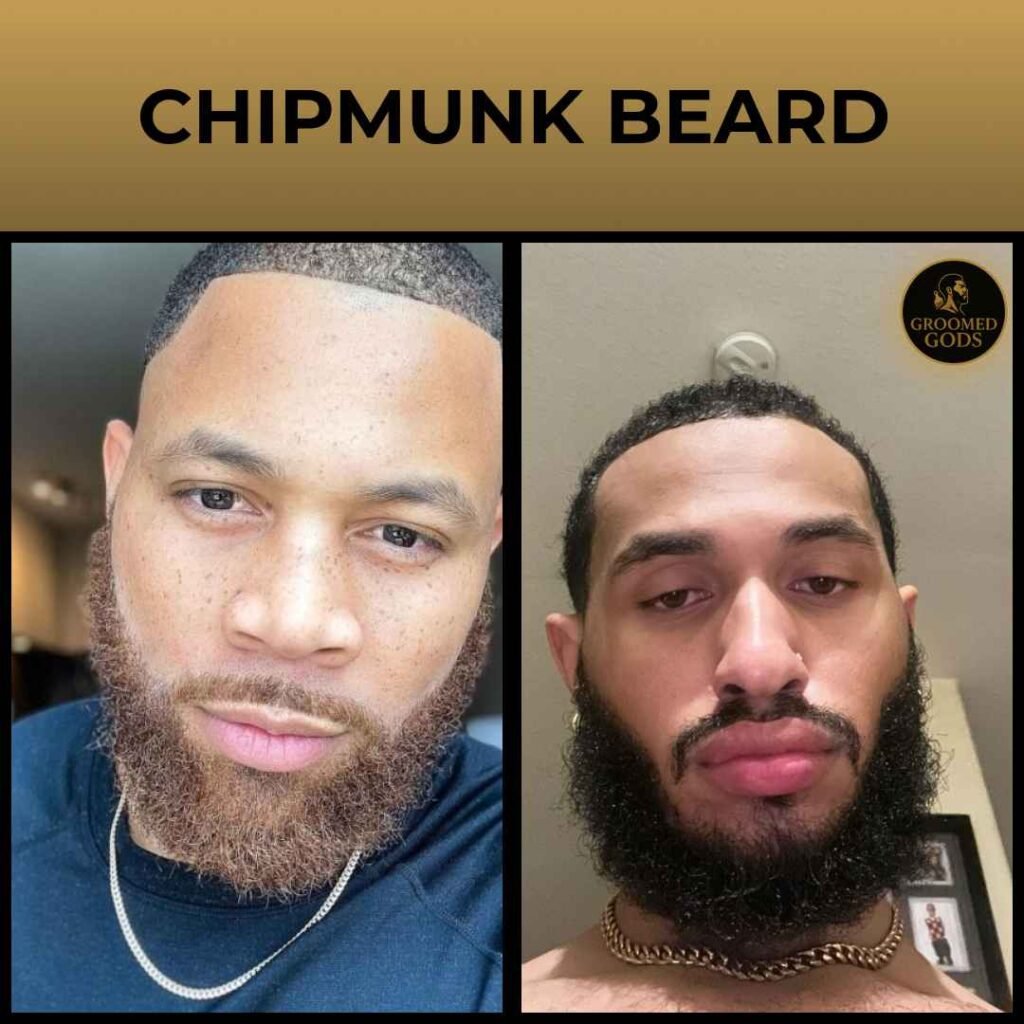 Chipmunk beard style on Black men with fuller beard growth on the cheeks and jaw