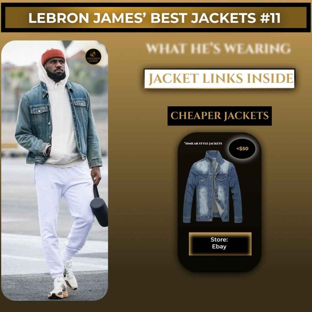 LeBron James wearing a blue denim jacket with cheaper options