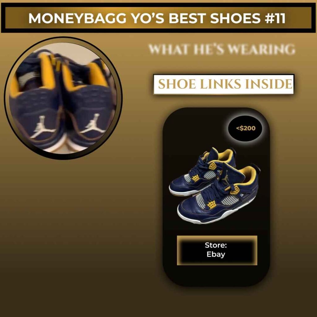 Moneybagg Yo wearing Air Jordan 4 Retro Dunk From Above sneakers