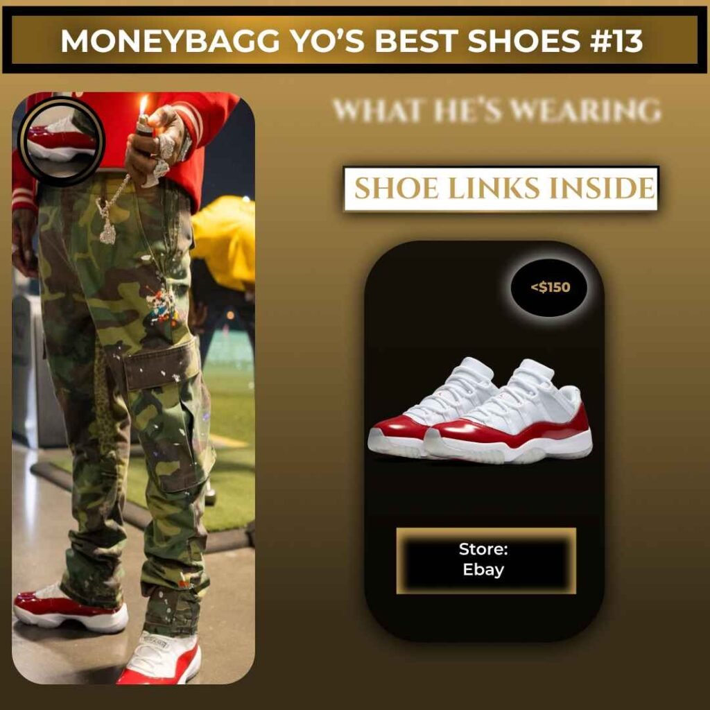 Moneybagg Yo wearing Air Jordan 11 Retro Cherry sneakers