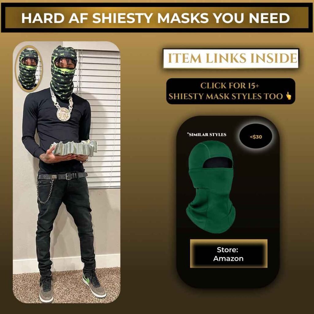 NBA YoungBoy wearing a green ski mask