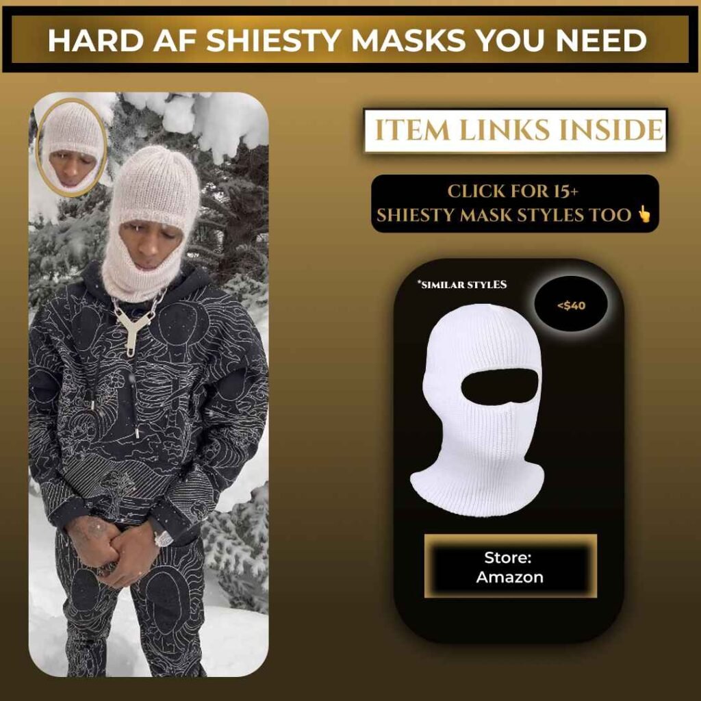 NBA YoungBoy wearing a white ski mask.