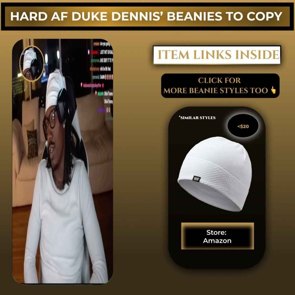 White skull cap beanie Duke Dennis style