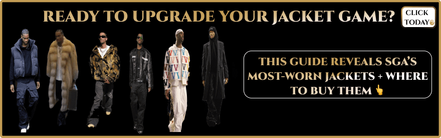 Shai Gilgeous-Alexander wearing multiple jacket styles featured in a fashion guide banner