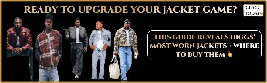 Stefon Diggs wearing multiple jacket styles featured in a fashion guide banner